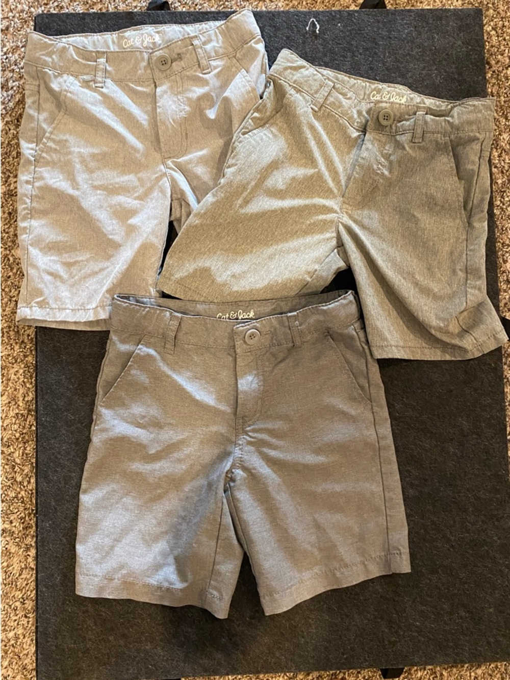 Cat & Jack Gray Men's Flat Front Chino Shorts - 3 Pack